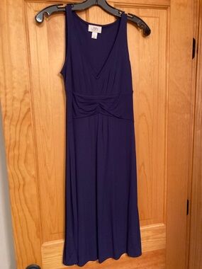 Ann Taylor Sleeveless Maxi Dress in Navy Blue